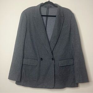 BROOKS BROTHERS Pinstripe Stripes Soft Oversized Grey Knit Preppy Blazer Jacket